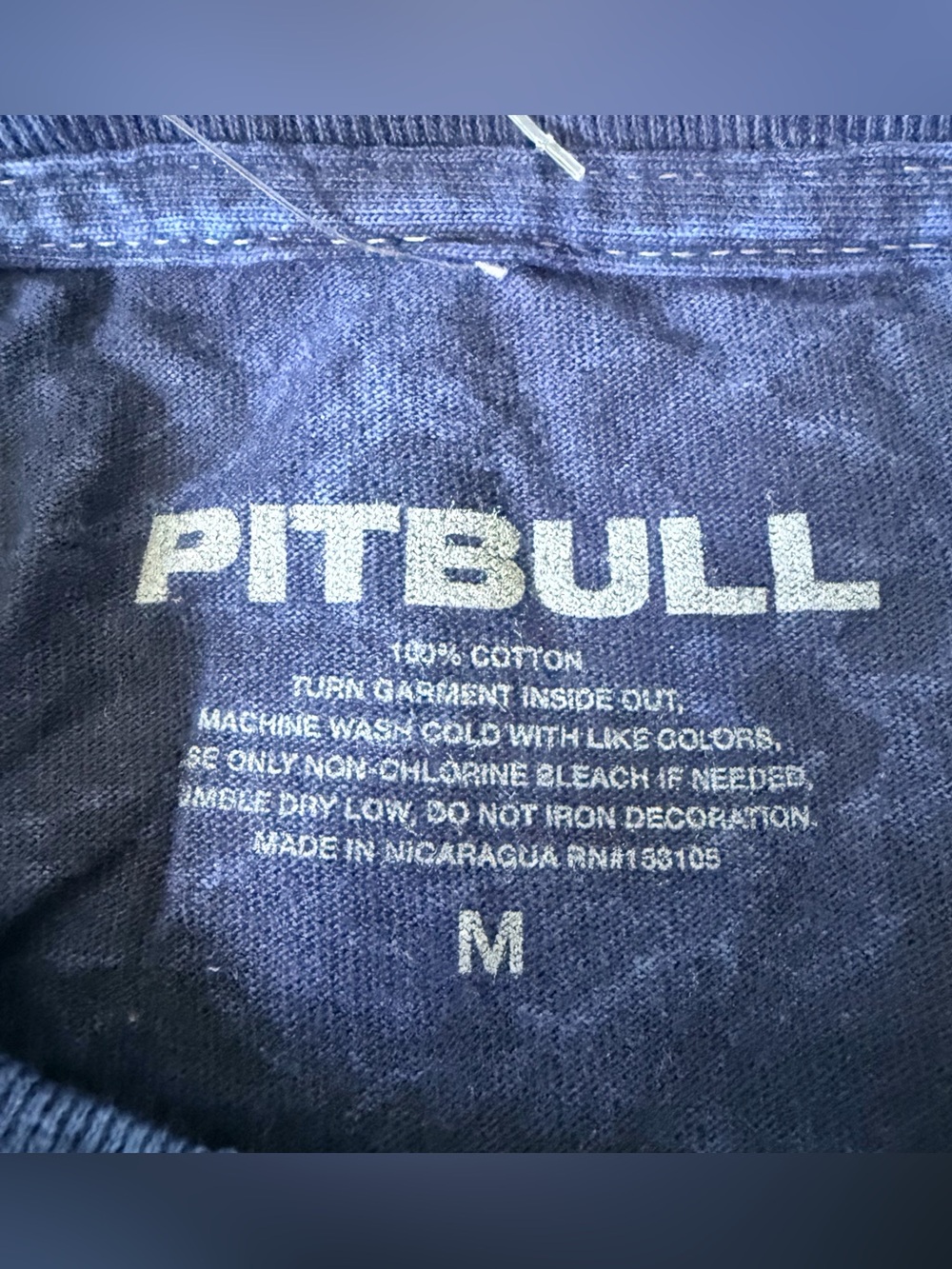 Pitbull Navy Blue 'Pit Bull' Graphic Tee with Teal Lettering - Picture 6 of 6